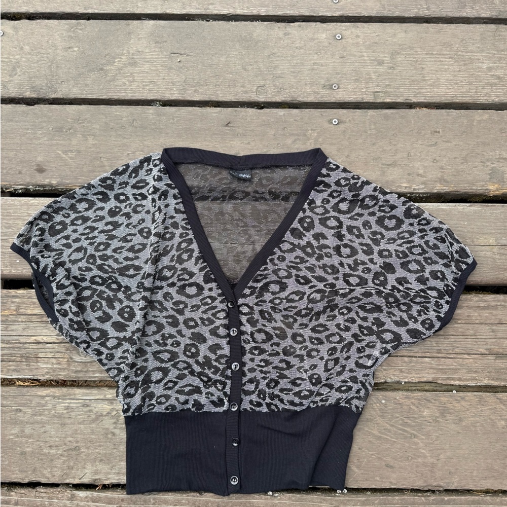 Stylish Sheer Leopard Print Cardigan